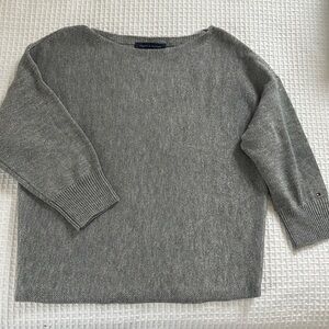 Tommy Hilfiger grey with silver thread knit sweater, size M.